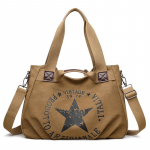 Juhuslik l&otilde;uendist kandekott reguleeritava rihmaga Vintage stiilis &uuml;lemise k&auml;epidemega kott lukuga suletava pol&uuml;estervoodriga &otilde;lakott pruun