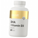 Dokosaheksaeenhappe hape D3-vitamiiniga, DHA + Vitamiin D3, Ostrovit 60 geelkapslit (67250011) 60softgels