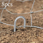 8Pcs Steel Stakes Heavy Duty J Hooks Easy to Install Garden Ground Anchors Tent for Canopy Argent
