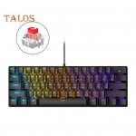 61 klahviga mehaaniline klaviatuur RGB valgustusefektidega, ergonoomiline disain, reguleeritav, Plug-and-Play, universaalne juhtmega m&auml;nguklaviatuur Blue Shaft valge/must