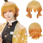Agatsuma Zenitsu Cosplay Kost&uuml;&uuml;m Parukas Haori Tikandiga T-s&auml;rk Elastsed P&uuml;ksid V&ouml;&ouml; Roosa V&otilde;rk Cos Halloween J&otilde;ulukink one size must