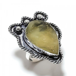 Prehnite Handmade 925 Sterling Silver Jewelry Ring Size 10 v0a36