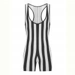 Meeste triibuline maadlussinglett varrukateta slim fit j&otilde;usaalispordi bodysuit romper XXL must