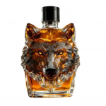 300ml Whiskey Bottle Decanter Wolf Head Shape High Borosilicate Glass Wine Bottle Leak-Proof Seal Whiskey Decanter Wolf