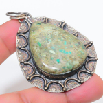 Natural Chrysocolla Gemstone 925 Sterling Silver Jewelry Pendant 2.56 i8a78