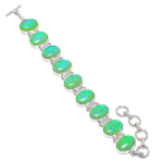 Natural Green Triplet Opal Gemstone 925 Sterling Silver Bracelet 7-8 b8v69