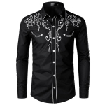 Meeste l&auml;&auml;nekauboi tikitud s&auml;rk Slim Fit vabaaja pikkade varrukatega n&ouml;&ouml;biga peos&auml;rgid S-2XL XL
