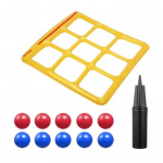 T&auml;ispuhutav basseinim&auml;ngude komplekt Tic-Tac-Toe T&auml;ispuhutav malelaud 10 palliga Turvaline M&auml;ng L&otilde;bus Veem&auml;ng K&otilde;igile Vanustele kollane
