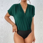 Suvised seksikad naiste Bodysuits Batwing Sleeve Solid V kaelusega p&uuml;ksid L