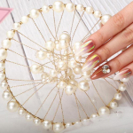 1X Manik&uuml;&uuml;ri Pearl Nail Art Dekoratsioonitahvel Fotorekvisiidid N&auml;idikualuse tarvikud