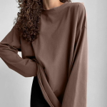 Kevad S&uuml;gis Euroopa Ameerika Stiil Puuvillane Pikkade Varrukatega T-s&auml;rk Naised K&auml;sitsi Valmistatud Kulutatud Lahtine Top L kohv