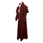 Keskaegne Retro Meeste Steampunk Pikk mantel Gooti Jakk Kost&uuml;&uuml;m Cosplay WineRed,2XL brown