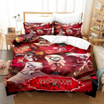 3D Prinditud Hazbin Hoteli Voodipesukomplekt &Uuml;hekohaline Kaksik T&auml;issuuruses Kuninganna Kuningas Suuruses Voodikomplekt T&auml;iskasvanud Laps Magamistuba Tekikotikomplektid AU Single(140x210cm)