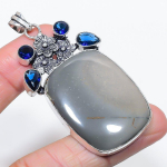 Natural Picture Jasper, Amethyst 925 Sterling Silver Jewelry Pendant 2.76 t5f45