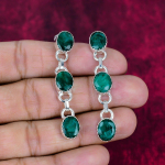 Smaragd 925 Prooviga Sterlingh&otilde;be K&otilde;rvar&otilde;ngad, K&auml;sitsi valmistatud V&auml;&auml;riskividega Ehted, Kingitused Naisele Uued K&otilde;rvar&otilde;ngad 2.17 Inches roheline