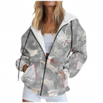 Naiste t&otilde;mblukuga kapuutsid teismeliste t&uuml;drukute j&otilde;ulutr&uuml;kiga dressipluus Riietus vabaaja n&ouml;&ouml;riga jakk taskutega M