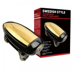 Meeste Barberology Massaažiseade Professionaalne Juhtmeta Metallist K&auml;eshoitav Soojendusmassaažiseade USB Laetav Vibratsioonipea Massaaž 2 Massaažipunkti kuld