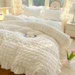 Korea printsessistiilis pitsiliste volangidega voodipesukomplekt nahas&otilde;bralik pehme seersantvoodikate komplekt voodilina v&otilde;i voodiseelik padjap&uuml;&uuml;rid 1.8X2m Bedskirt 4pcs
