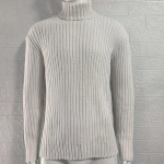 Uus meeste k&otilde;rge kaelusega kampsun &uuml;hev&auml;rviline k&otilde;rge kaelusega pullover kootud kampsunid vabaaja elastne spordir&otilde;ivad meeste talvine M valge
