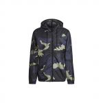 Adidas Originals Kolmeleheline Logo Tikitud Kamuflaažiga Tuulejope Kapuutsiga Jakk Meeste &Uuml;ler&otilde;ivad Kamuflaaž HF4876 M