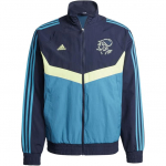 Adidas Ajax Amsterdam Seeria Ss24 Br&auml;ndi Logo Triip T&otilde;mblukk Spordi Pikkade Varrukate Jakk Meeste Jakk Tint-Sinine Valge IT4210 S