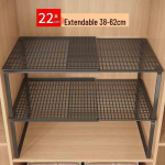 Laiendatav garderoobi- ja k&ouml;&ouml;giorganisaator: Astmelised riiulid, riidekapi vaheseinad, kingariiul ja vidinate hoiustamine