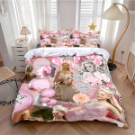 3 tk Filmi kuri n&otilde;id Voodipesukomplekt 3D-tr&uuml;kiga Tekikott Tekikoti kate &Uuml;he-, Twin-, Queen-, King-suurus Kodu kaunistus Printsessi voodipesu Linane Eu Twin 135x200cm