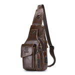 Ehtsa Nahast Crossbody Kott, Retro Lehma Nahast Meeste Eesmise &Otilde;la Kott must