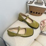K&otilde;rged Kontsad Prantsuse Retro H&otilde;bedased Mary Jane Kingad Naiste Suvised &Uuml;hed Kingad V&auml;ikesed PU Nahast Kingad Paksude Kontsadega Zapatos De Mujer 39