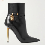 &Uuml;hev&auml;rvilised terava ninaga pahkluusaapad Kuldne Lukk Metallist Konts Stilettkonts 10CM Naiste L&auml;ikiv Nahk Suede L&uuml;hikesed Saapad SUURUS 44 40 black