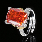 Ehted Vaskp&otilde;hjaga Kullatud K&otilde;rge S&uuml;sinikusisaldusega Teemant J&auml;&auml;lille Ruudukujuline Teemant Temperament Valgusluksus Retro S&otilde;rmus Naiselik 12 * 16