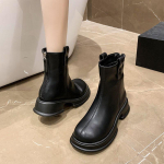 Jalatsid V&otilde;itlussaapad Tursked naiste poolsaapad Veekindlad platvormiga l&uuml;hikesed kingad naistele Punk Stiilis Must Pu Fashion 2024 39 40