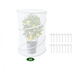 4 Pack up Plant Covers Tent from Animals, 20 H X 13 D Insect Barrier Mesh Plant Guard Cover Net Garden Plant Protectors one size valge