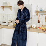 Talvine paks flanellist hommikumantel paarile - soe korallfliisist pikk hommikumantel meestele ja naistele XL [80-100 kg]