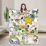 Snoopy Kuula muusikat Tekid Fliis Kevad S&uuml;gis Multikas Multifunktsionaalne &Uuml;limalt soe visketekk koju Pl&uuml;&uuml;sist &otilde;huke tekk 76x102cm 30x40in