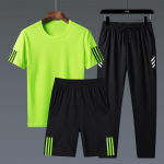 Kolmeosaline dressidress meestele Summer New Trend Sportswear Shorts M roheline