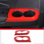 ABS Carbon fiber /Red For Honda Pilot 2015- Car Rear Door Cup Holder Frame Cover Decorative Sticker Car Interior Accessories punane