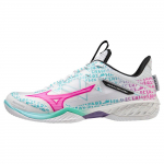 Mizuno Wave Claw Neo 2 T&auml;isprindiga libisemiskindlad kulumiskindlad hingavad madalad sulgpallijalatsid Unisex toss Valge Sinine Roosa 71GA227030 45