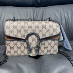 Kett-kott Uus Retro Prinditud &Otilde;la Crossbody Kaenla alla Kott Moodne Bacchus V&auml;ike Ruudukujuline Kott pruun