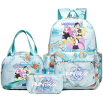 3 tk/komplekt Anime armas Kpop tr&uuml;kitud seljakott k&auml;ekoti ja pliiatsikarbiga teismelisele &otilde;pilasele t&uuml;drukule poisile raamatukott koolikott suure mahutavusega reisikott Mochila white