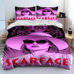 Filmikarakter Scarface Tony Voodipesukomplekt Magamistoa jaoks Pehme Kaasaegne Voodikate Mugav Laste Tekikott Tekikate ja Padjap&uuml;&uuml;r EU Single(135*200cm)3pcs