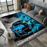 3D F-Ford Mustang v&otilde;idus&otilde;iduauto mootorratta vaip elutuppa, magamistuppa, kodu diivani kaunistamiseks, lasteala vaip libisemiskindel p&otilde;randamatt 40x60cm( 15x23in )