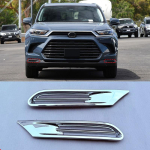 For Toyota Grand Highlander 2024 2025 ABS chrome Exterior Upper grille mesh net decorative strip Front bumper air vent frame ABS chrome B black