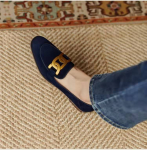 Vintage Slip-on Mokassiinid 2026 Uus Kevad S&uuml;gis Naiste Metallkaunistus &Uuml;mar Nina Lamedad Kingad Mugavad Daamide Kingad Naiste Kingad 35 sinine