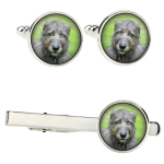 Irish Wolfhound - cufflinks and tie with your photo, a suit decoration, men's jewelry from the Art-Dog brand. h&otilde;be
