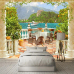 3D Fototapeedid Samba R&otilde;du J&auml;rvevaatega Seinamaalid Elutuba Magamistuba Restoran Tausttapeet Kodu Kaunistus 200 cm(W) x 140 cm(H)