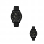 ARMANI EXCHANGEAE K&auml;ekell Kvartsmehhanism Silikoonrihm Must sihver Meeste Kellad AX1344 Black Dial AX1344
