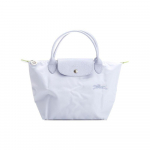 Longchamp Le Pliage Green 23 Tikitud Logo &Uuml;hev&auml;rviline Kl&otilde;ps-t&otilde;mblukuga Sulgemine Nahast &Auml;&auml;ris Pelmeenikujuline Kandekott V&auml;ikesed Naiste kandekotid 1621919P79 Light Blue