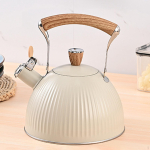 Whistling Kettle Teakettle 2.5L Fast Boiling. Portable, Easy to Carry Sounding Stainless beige