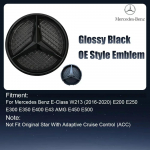 Autokleeps Mercedes Benzi jaoks H&otilde;bedane ja Must OE Stiilis Esiv&otilde;re T&auml;he Embleem Kroomitud Logo Embleem Sobib Mercedes Benz E200 E25
